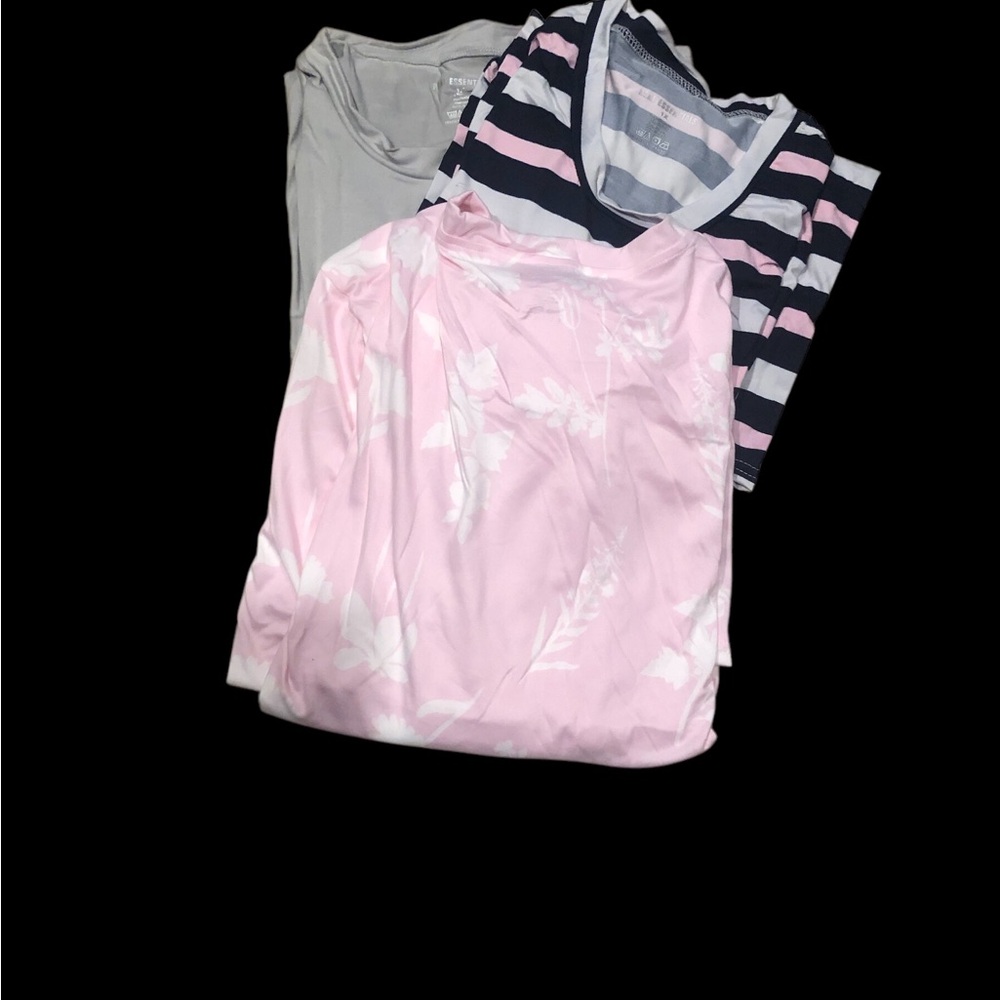 Real Essentials 3 Pack Plus Size Long Sleeve Crew Neck Night Shirt
